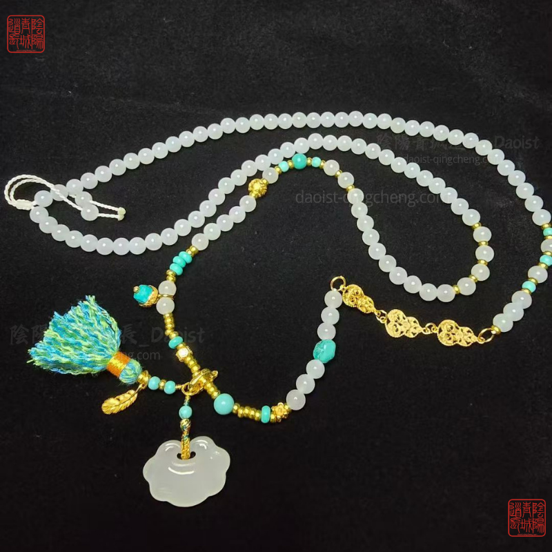 ⭐玄貞松雲平安如意扣⭐平安健康、吉祥如意-綠松石+和tian玉+s925鍍金