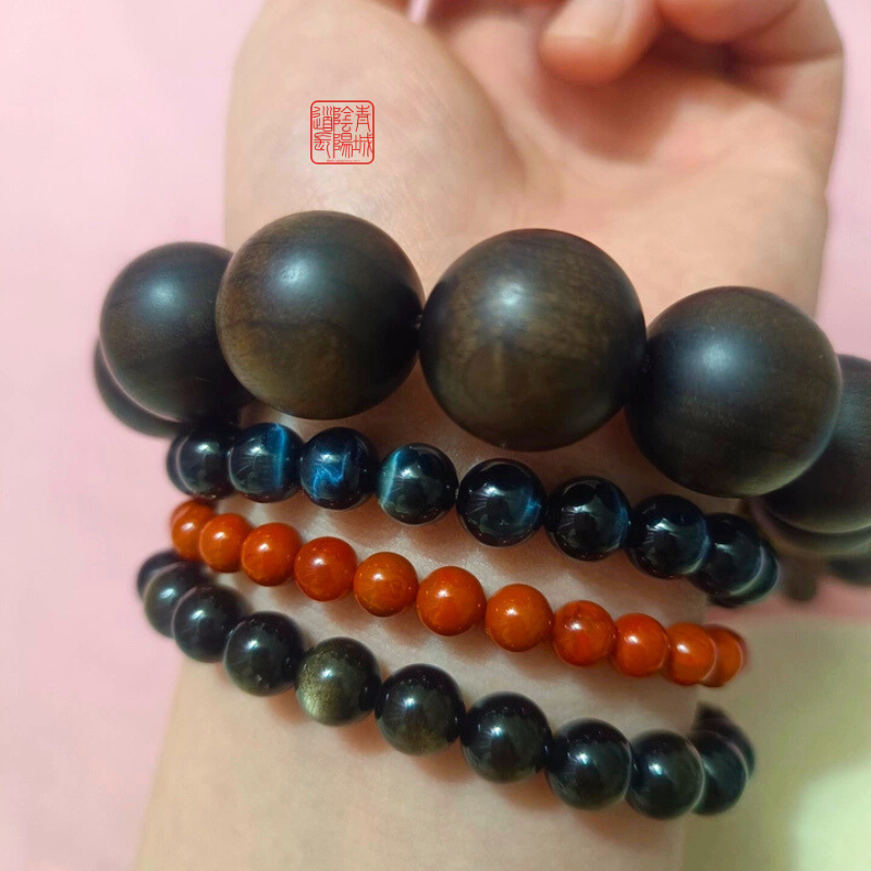 ⭐凝神定心⭐天然金丝楠阴沉木18mm大珠子(可盘玩包浆)送盘玩袋