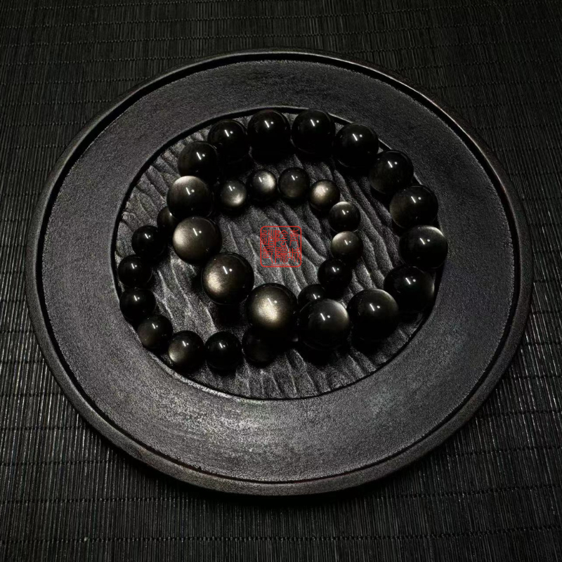 ⭐墨滿星河⭐天然銀耀石男女手串-祛除負面能量强大内心