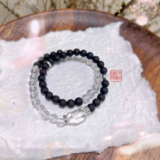 ⭐Xuan Frost Descent⭐ Weak Body and Late Nights - Jiangzhen Incense / Laoshan Sandalwood White Crystal Bracelet