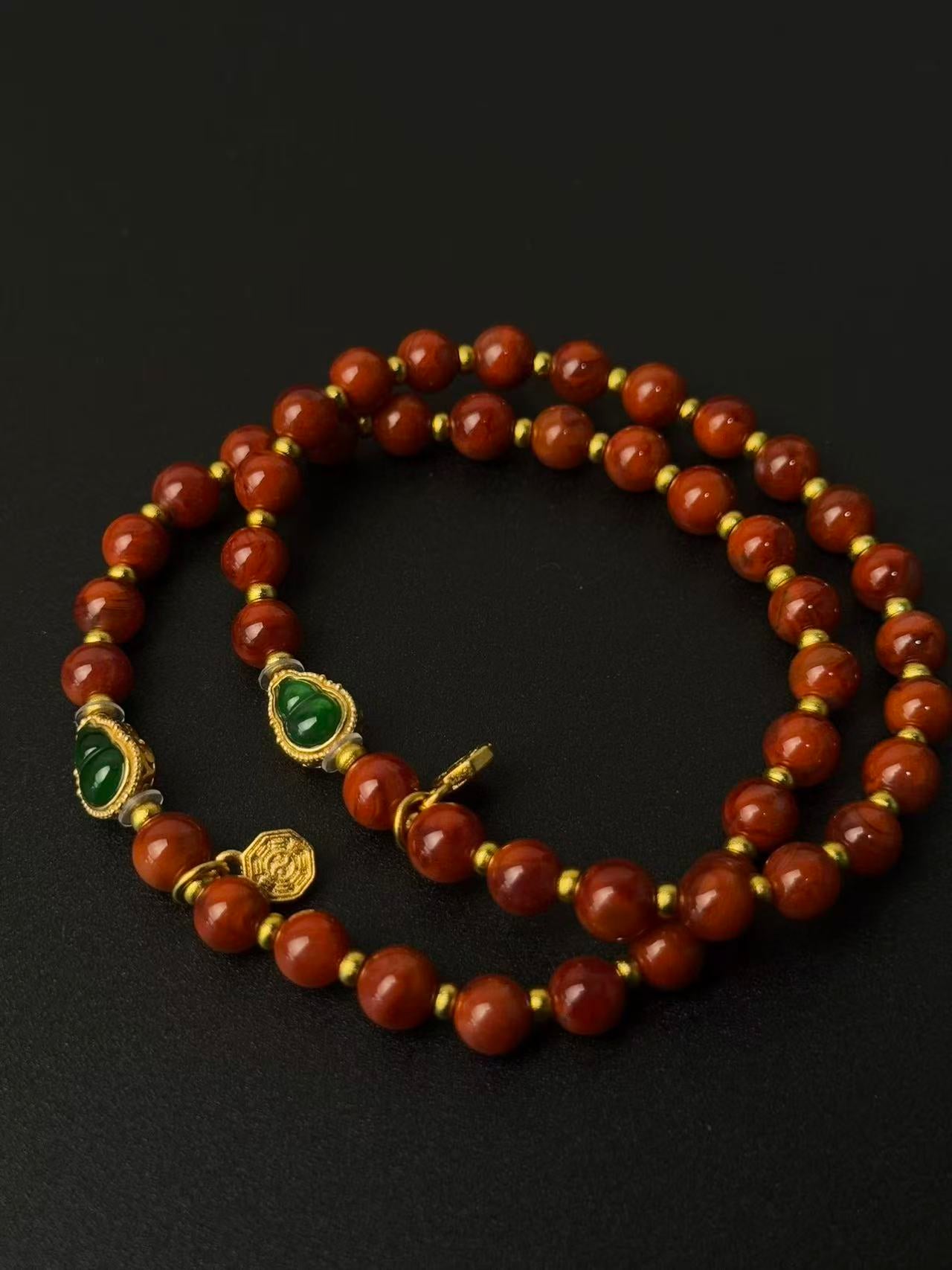 ⭐赤松子⭐事事如意,平静内心-南红碧玉925银镀金女性