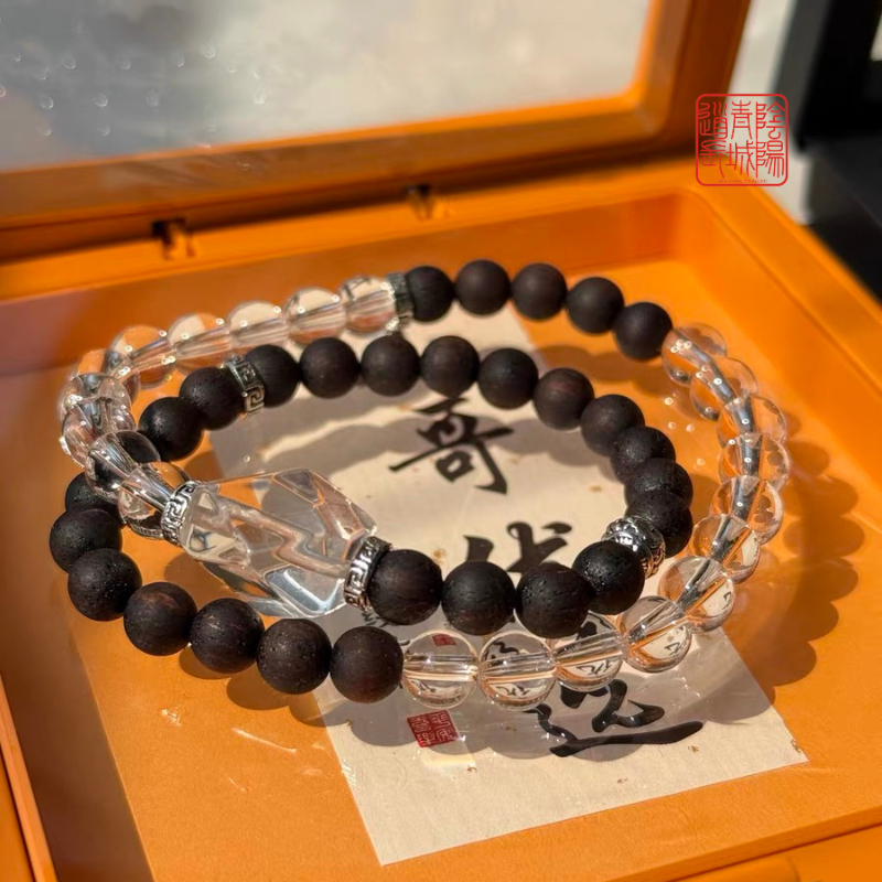 ⭐Xuan Frost Descent⭐ Weak Body and Late Nights - Jiangzhen Incense / Laoshan Sandalwood White Crystal Bracelet