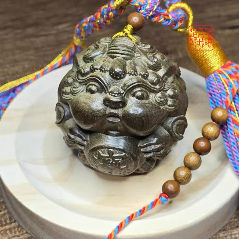 ⭐守財護主⭐金絲楠木金蟾貔貅包包掛件