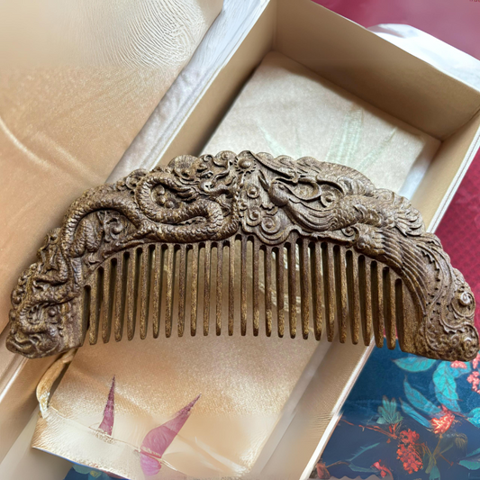 ⭐龍鳳呈祥⭐金丝楠木梳-辟邪擋災去除霉運日行一梳