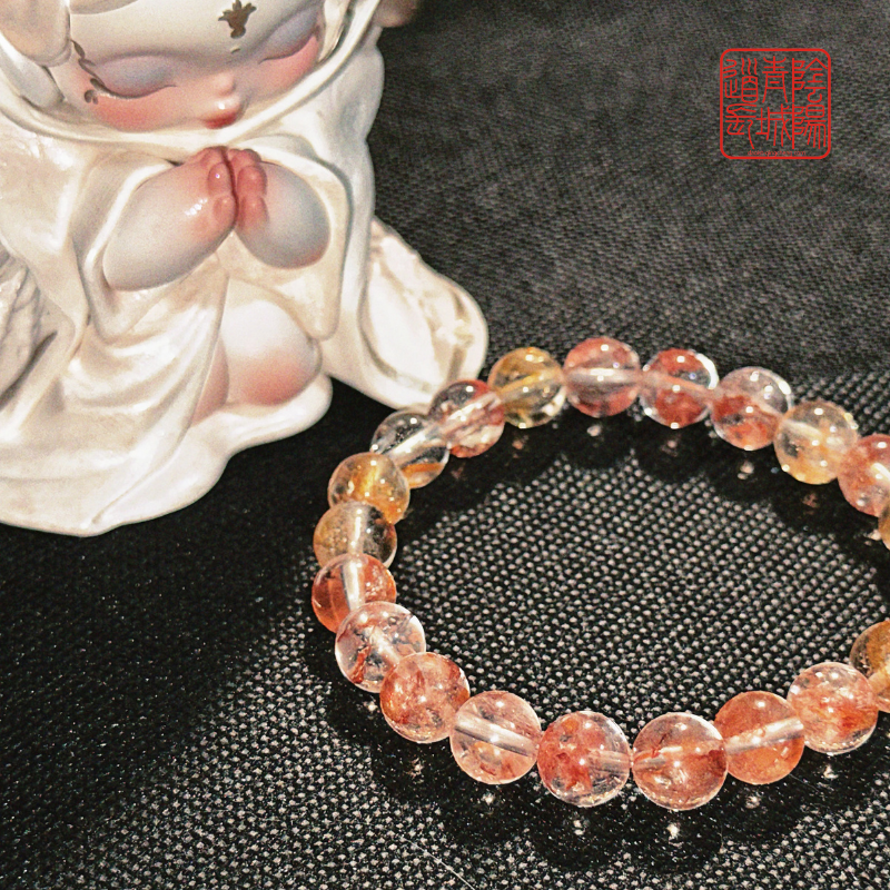 ⭐彩鯉霄守手串⭐祛霉運、吸霉運，守護、活力-紅膠花手串