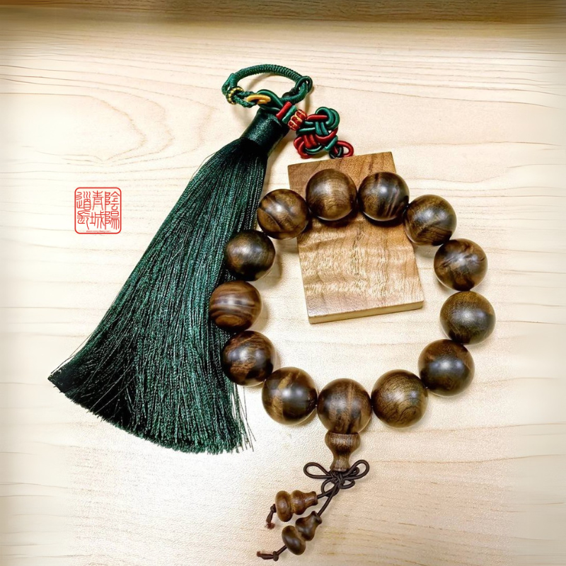 ⭐Focus and Calm⭐ Natural Golden Phoebe Nanmu Aged Wood 18mm Large Beads (Playable for Patina) Includes Play Bag