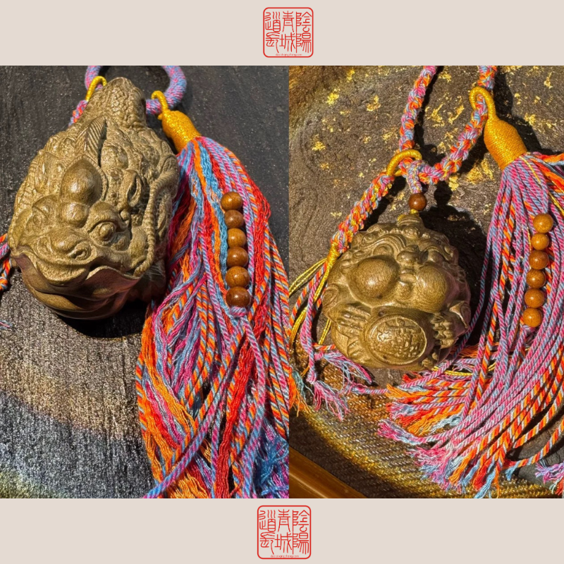 ⭐守財護主⭐金絲楠木金蟾貔貅包包掛件