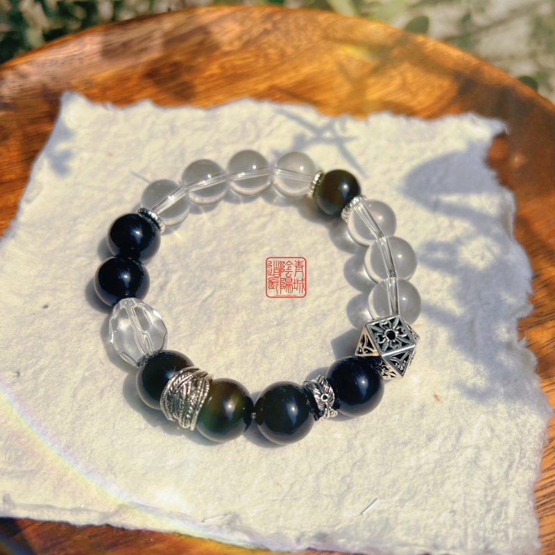 ⭐Xuan Frost Descent⭐ Weak Body and Late Nights - Jiangzhen Incense / Laoshan Sandalwood White Crystal Bracelet