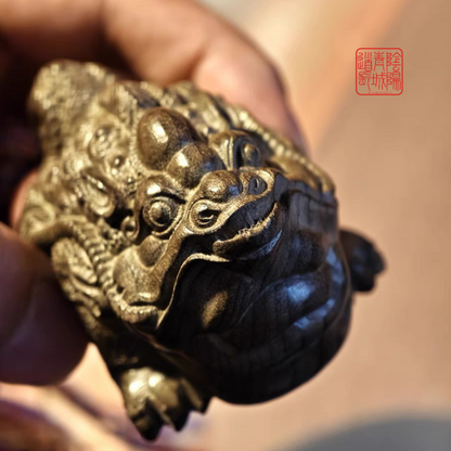 ⭐守財護主⭐金絲楠木金蟾貔貅包包掛件